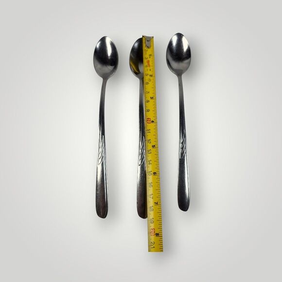 Imperial Iced Tea Spoons Noreen FALCON Stainless Steel  Set of 3 Made In USA - Picture 7 of 7